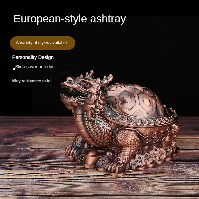 New Niuqi Tiantian Ashtray Creative Home Living Room Luxury Ashtray with Lid Anti Fly Ash Office Anti FallDecoration Ashtray For