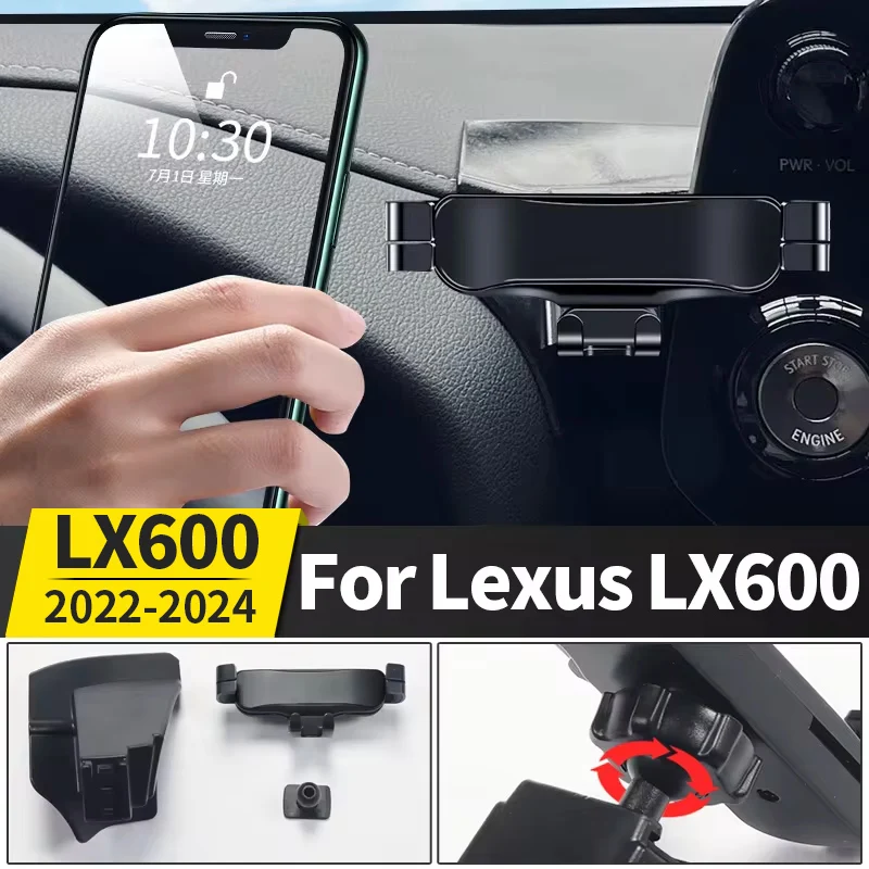 Multifunctional Car Phone Holder Suitable for 2022-2023 Lexus 600 Lx600 Navigation Fixed Clip Modification Accessories