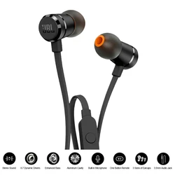 JBL T290 3.5mm Wired Earphones TUNE 290 Earbuds Stereo Music Sports Pure Bass Headset 1-Button Remote Hands-free Call with Mic