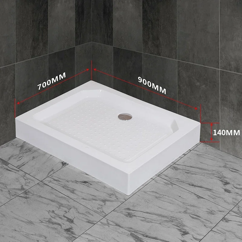 Thickened and enlarged shower room base, bottom basin, waterproof acrylic arc fan, rectangular non-slip, wet separation chassis