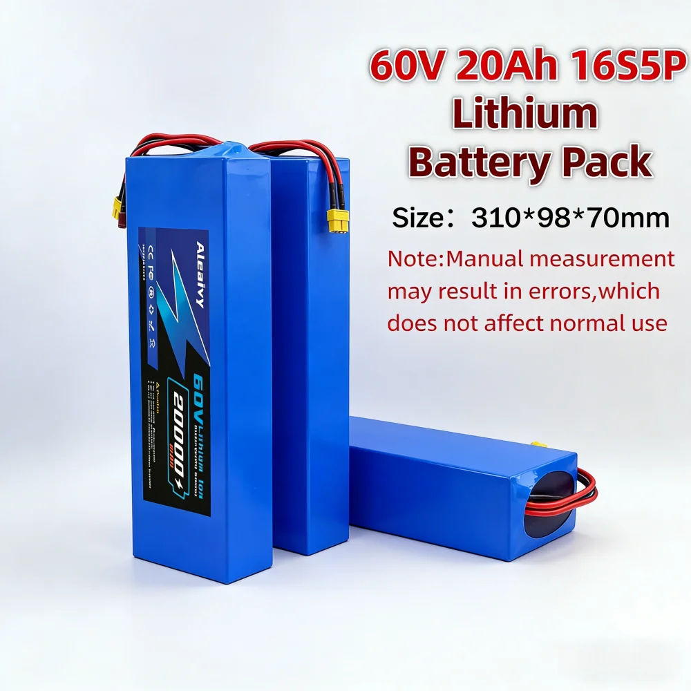 

16S5P 60V 20Ah replacement Lithium Battery Pack For Integrated BMS Replacement Battery for 1000W Motor Electric Motorcycle