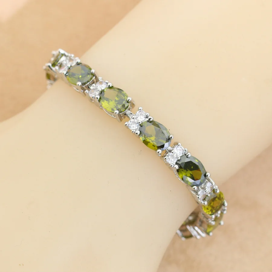 Classic More Color Zirconia 925 Silver Bracelet for Women Wedding Jewelry Birthday Gift