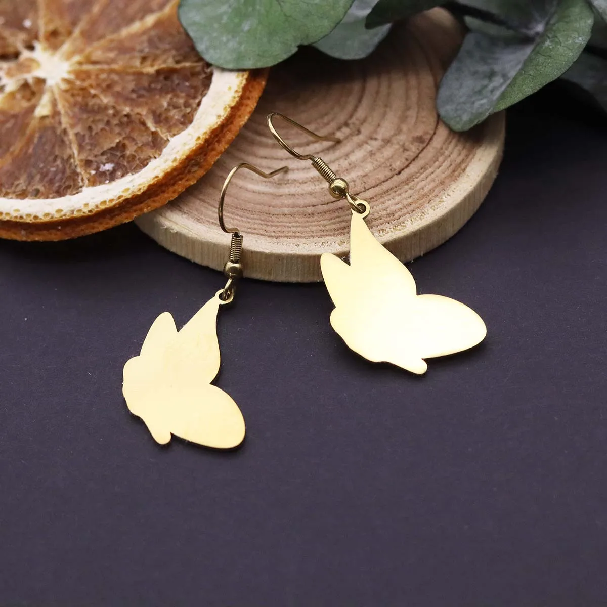 Todorova Cute Flying Butterfly Pendant Dangle Earrings for Women Girls Stainless Steel Nature Charms Vintage Jewelry Gift