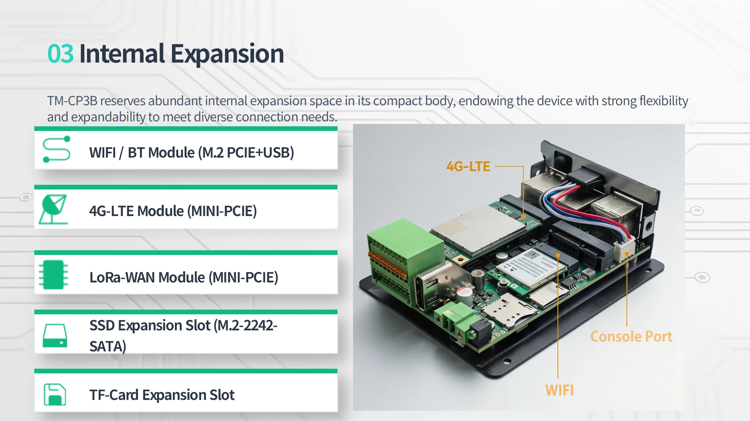 TM-CP3B Ubuntu24.04 Open-Source 4G LTE Modbus TCP/IP RS485 RS232 CAN GPIO Ethernet DIN-Schienen-IoT-Industriegateway für SPS – Detail 4