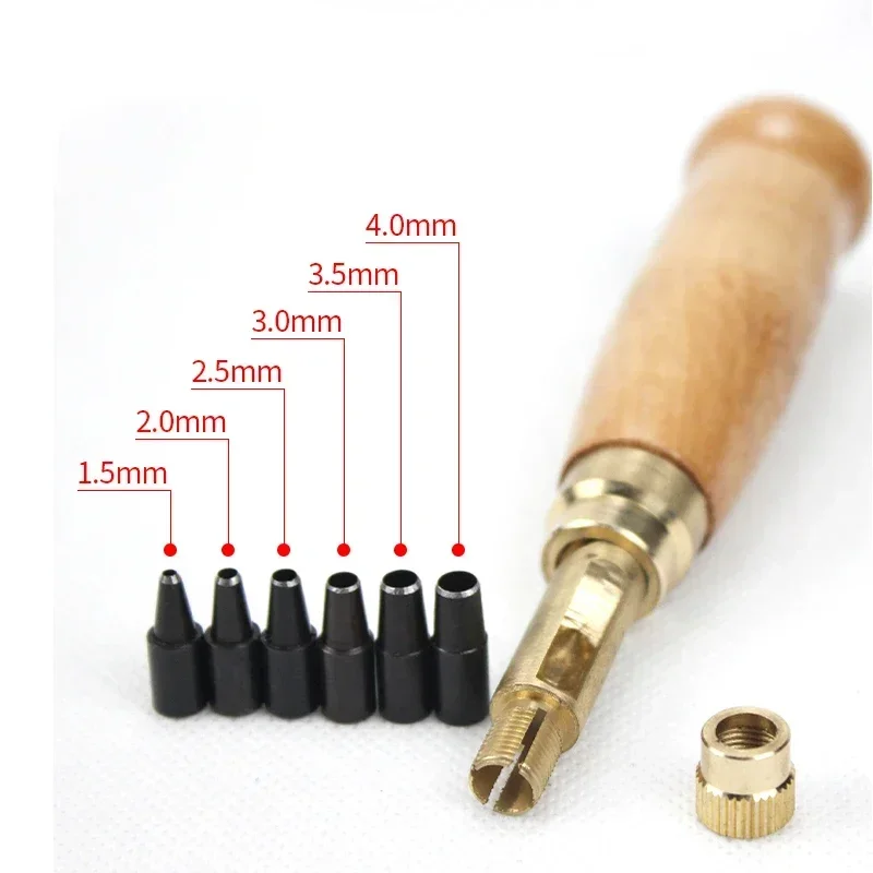 Automatic Belts Punch Replaceable Mute Rotary Punching Punchers Leather Punch Watch Craft Tool Hole Punch Screw Drill Tip Die