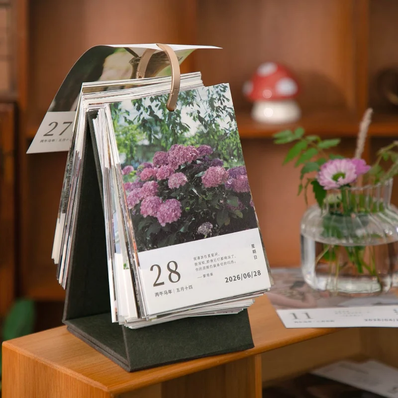 2026 Calendar New Light and Shadow Prelude Desk Calendar Literary Retro Creative Desktop Ornaments Notepad