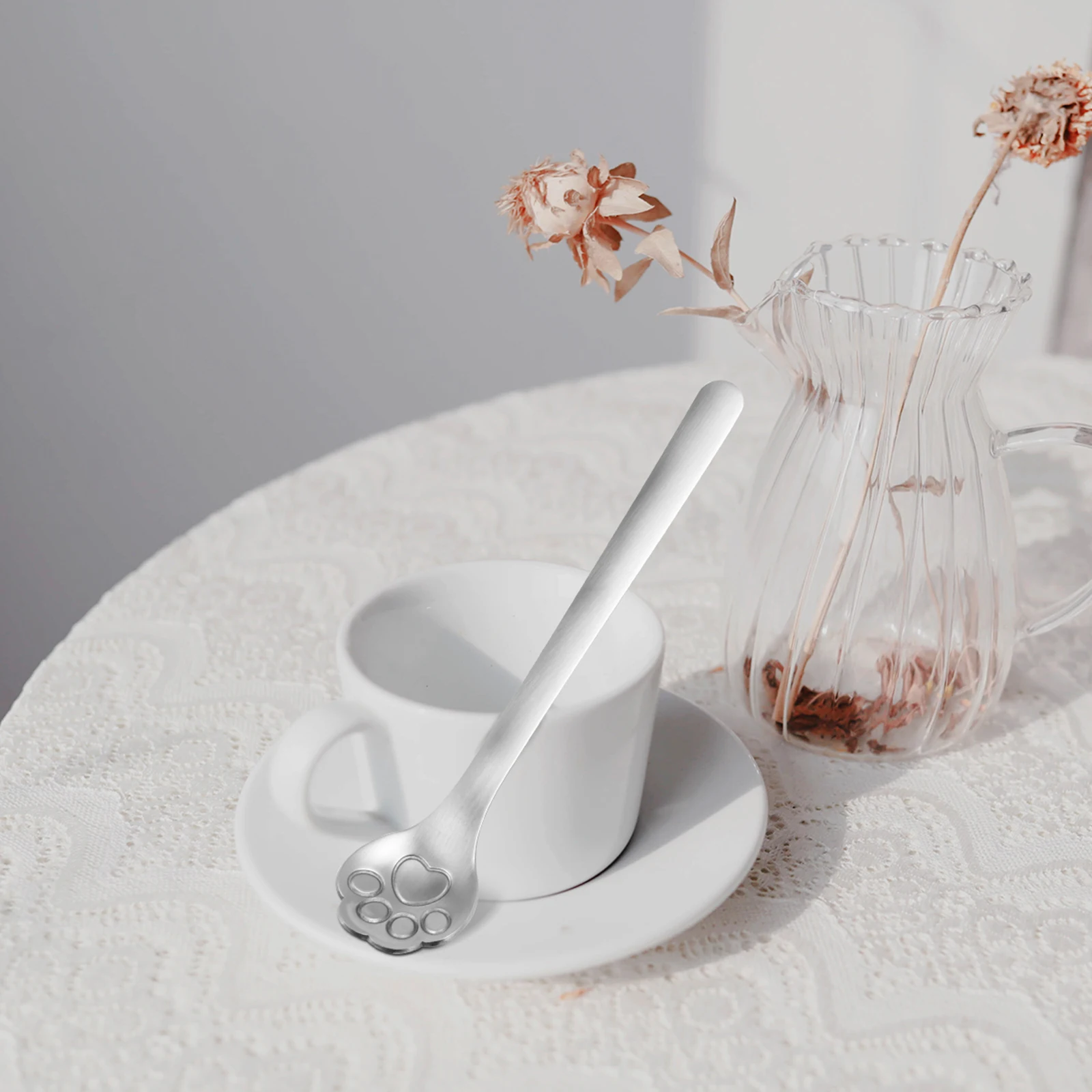 

3 Pcs Cat Claw Coffee Spoon Lightweight Small Strainer Mug Family Party Stainless Steel Colander Spoons