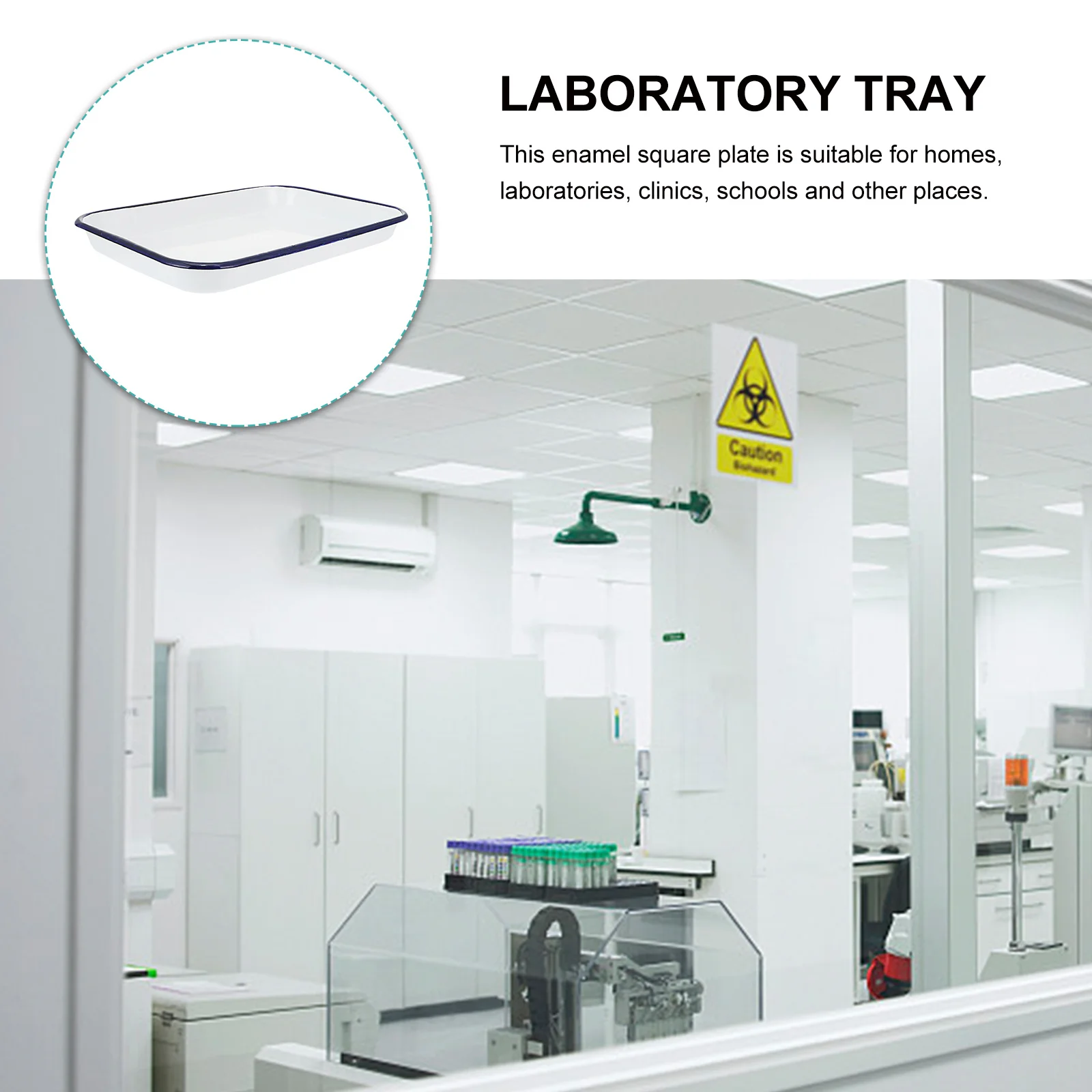 Vassoio sterilizzato smaltato Piatto portaoggetti bianco Organizzatore cinese Strumento da laboratorio quadrato