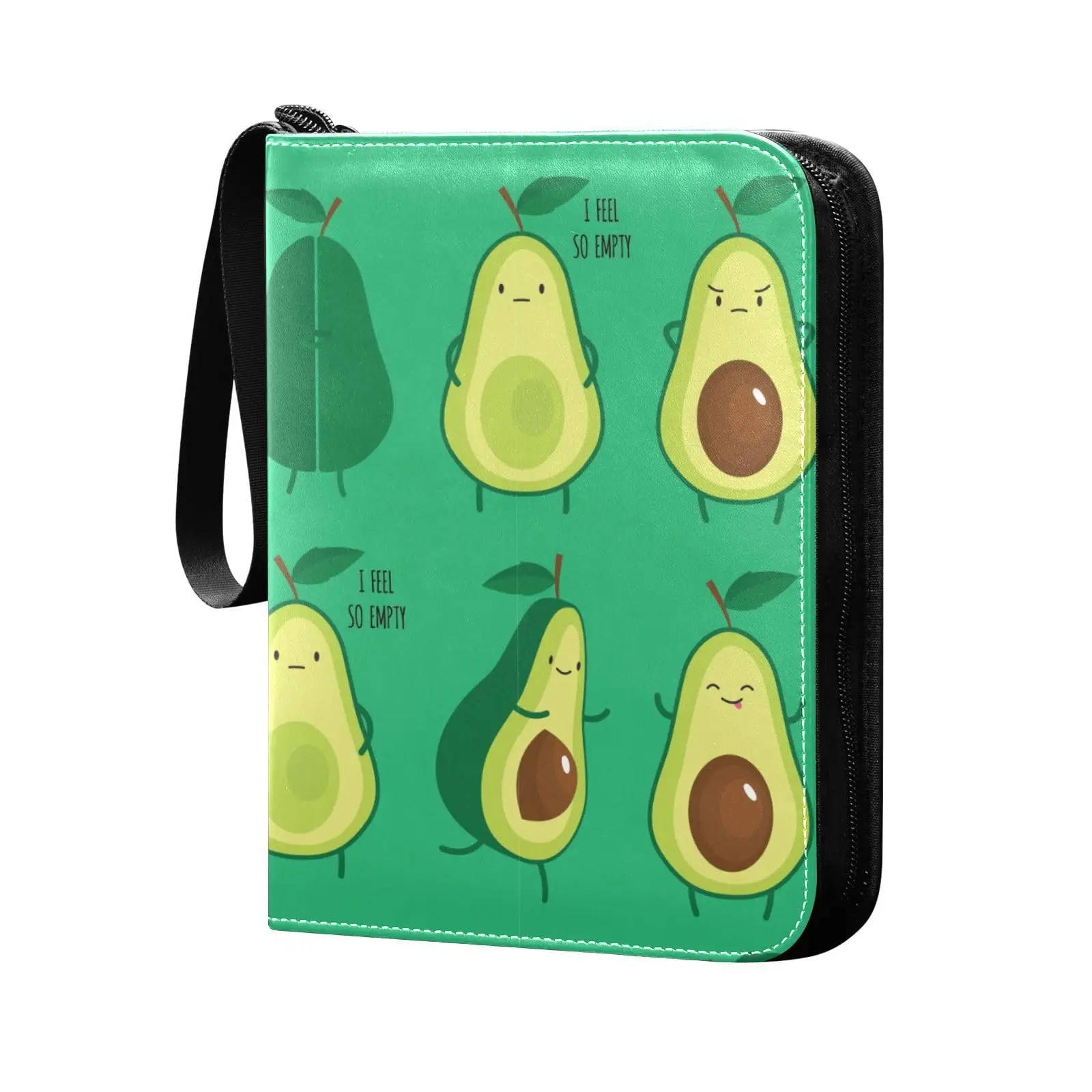 

Cute Avocados Card Binder 4 Pocket Card Binder 400 Double Sided Pocket Album for Sport Game Cards Unique Card Collection Storage