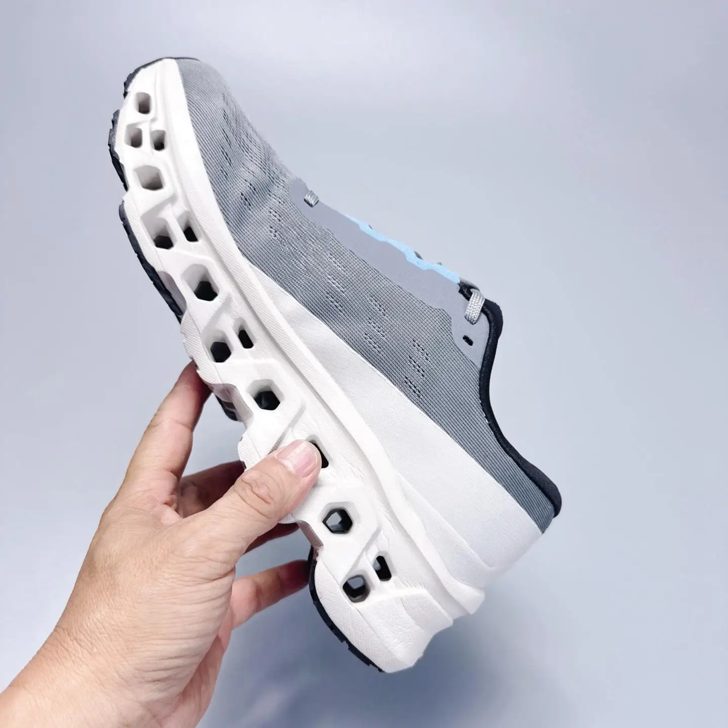 Purcoral 2027 New Women Breathable Knit Mesh Running Shoes Hollow Cutout Sole Shock Absorbing Non Slip Outdoor Walking Sneakers view 2