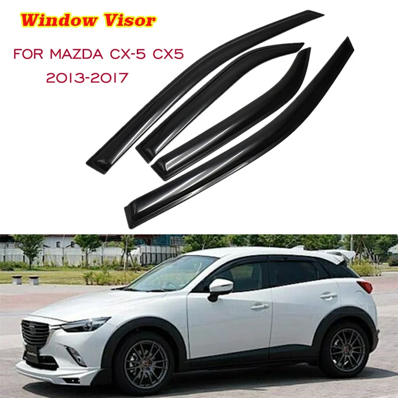 

For Mazda CX-5 CX5 2013 2014 2015 2016 2017 Window Visor Rain Sun Smoke Guard Deflector Vent Shade Awning Shelter Trim Rainwear