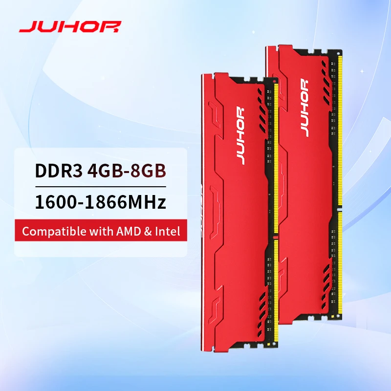 JUHOR Memoria Ram DDR3 4GB 8GB 1600MHz 1866MHz Pamięć stacjonarna Nowy Dimm DDR3 1333MHz 1.5V RAM z radiatorem