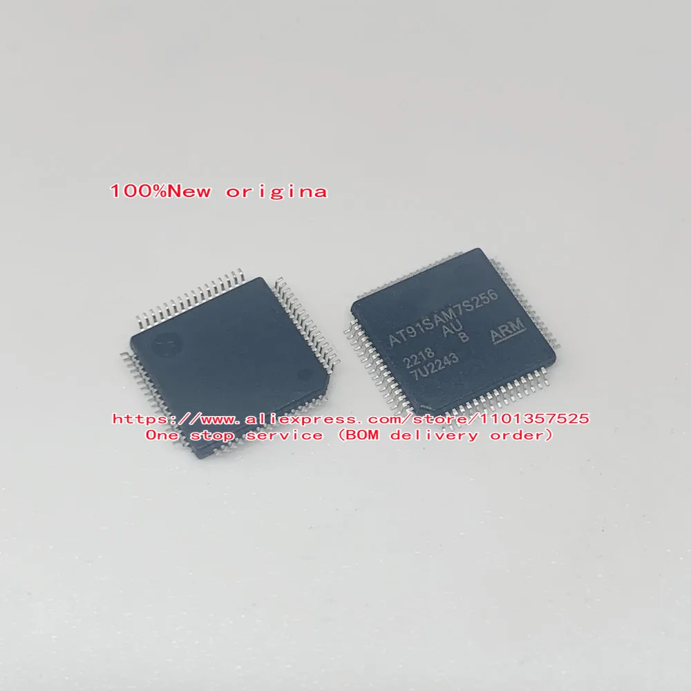 (1pcs) AT91SAM7S256-AU AT91SAM7S256 - ARM7  SAM7S microcontroller IC 16/32 bit 55MHz 256KB (256K x 8) flash 64-LQFP (10x10)