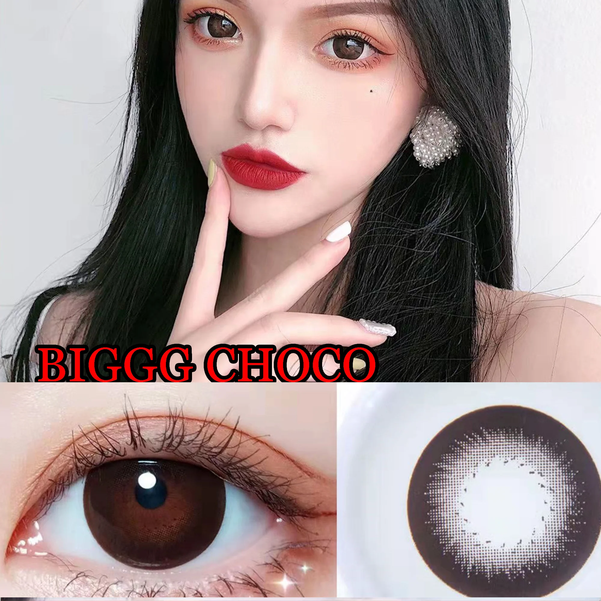 Coslens Women Men Makeup 14.50mm Eye Contacts Lenses with Power for Colors линзы для глаз цветные Biggg Black