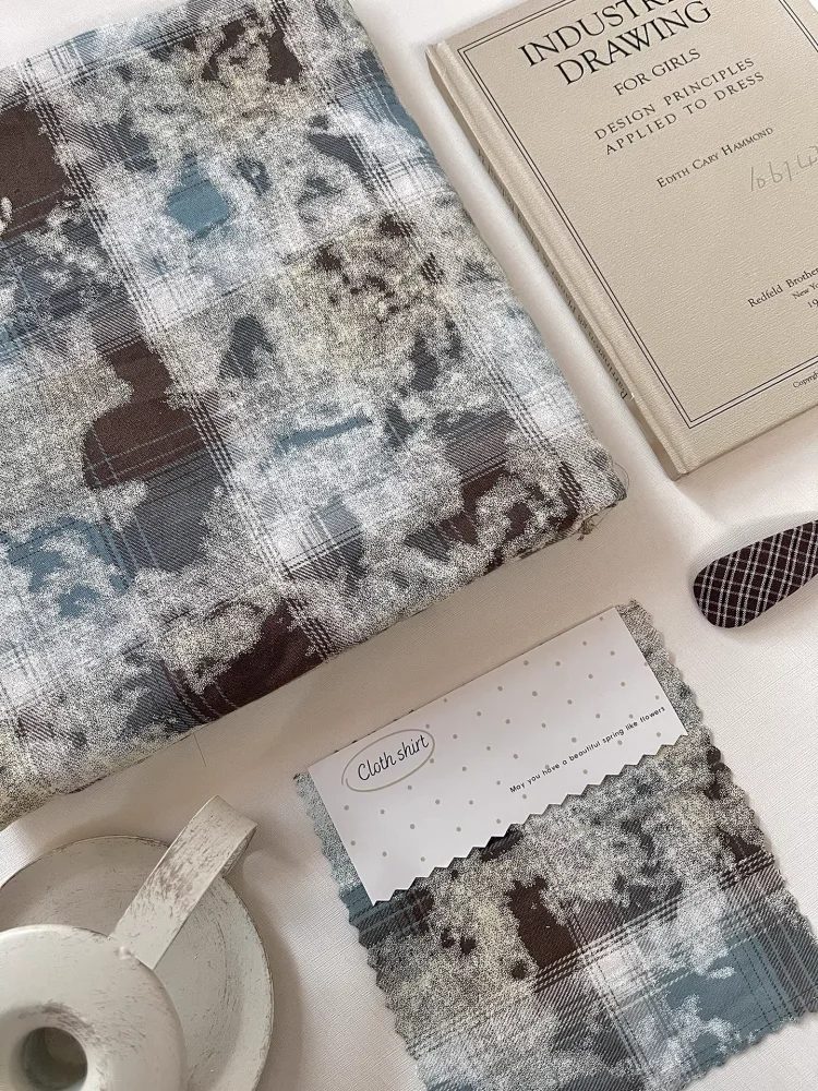 

Checkered women's clothing fabric for diy hair band clothes personalized cotton fabric