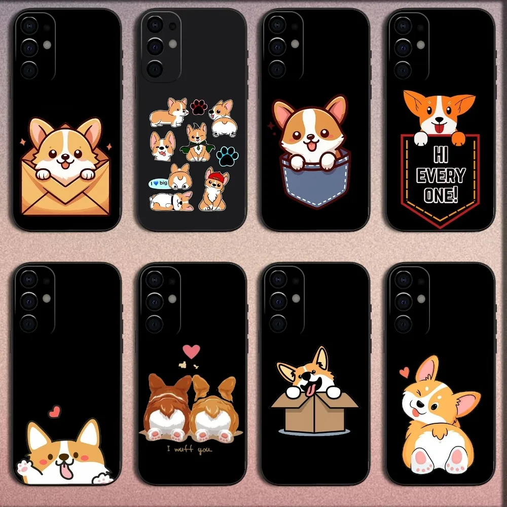 

Pet Koki Corgi Dog Phone Case For Samsung S25,S24,S21,S22,S23,S30,Ultra,S20,Plus,Fe,Lite,Note,10,9,5G Black Soft Cover