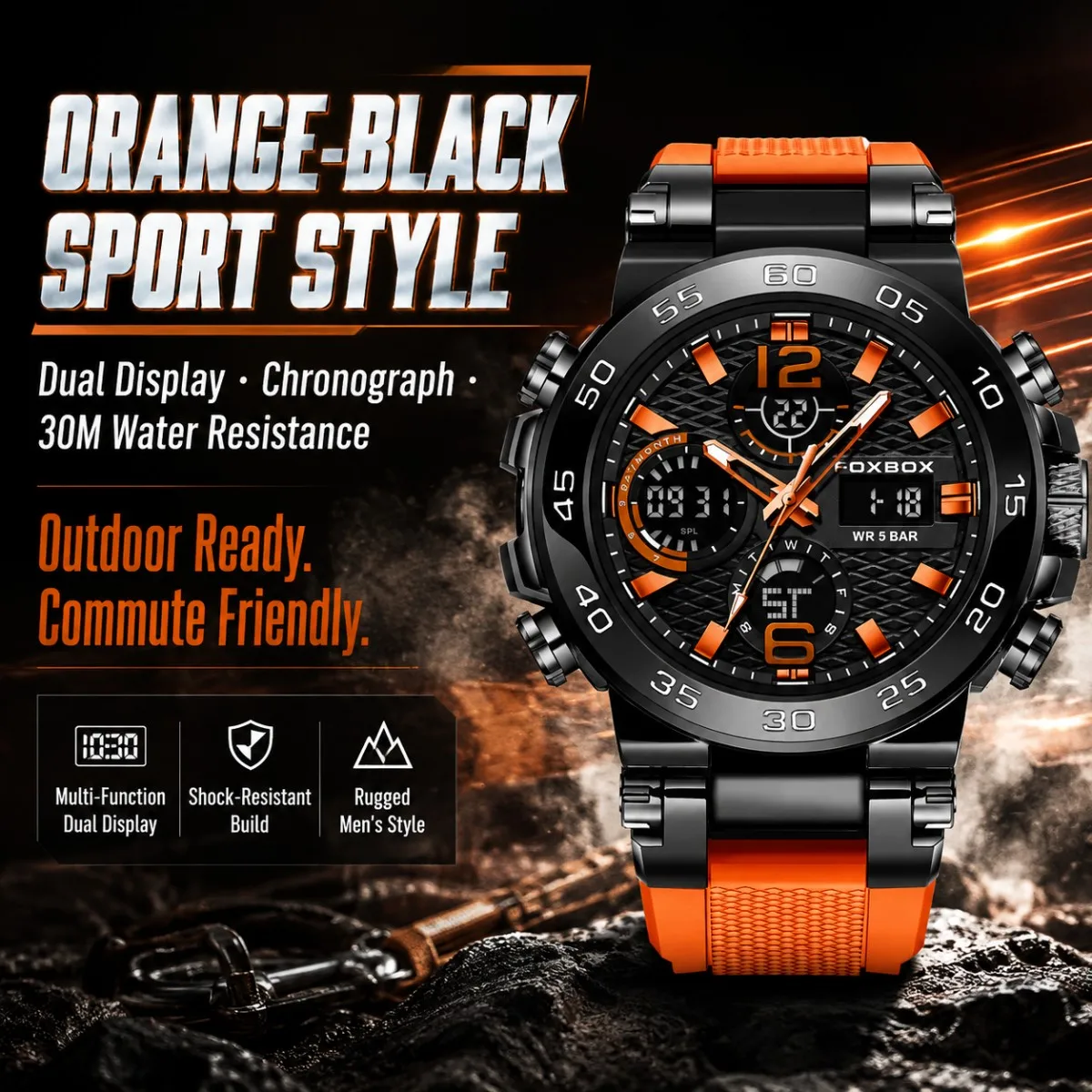 LIGE Military Men Digital Watch 5ATM Waterproof Wristwatch LED Quartz Clock Sports Watch Male Big Watches Men Relogios Masculino