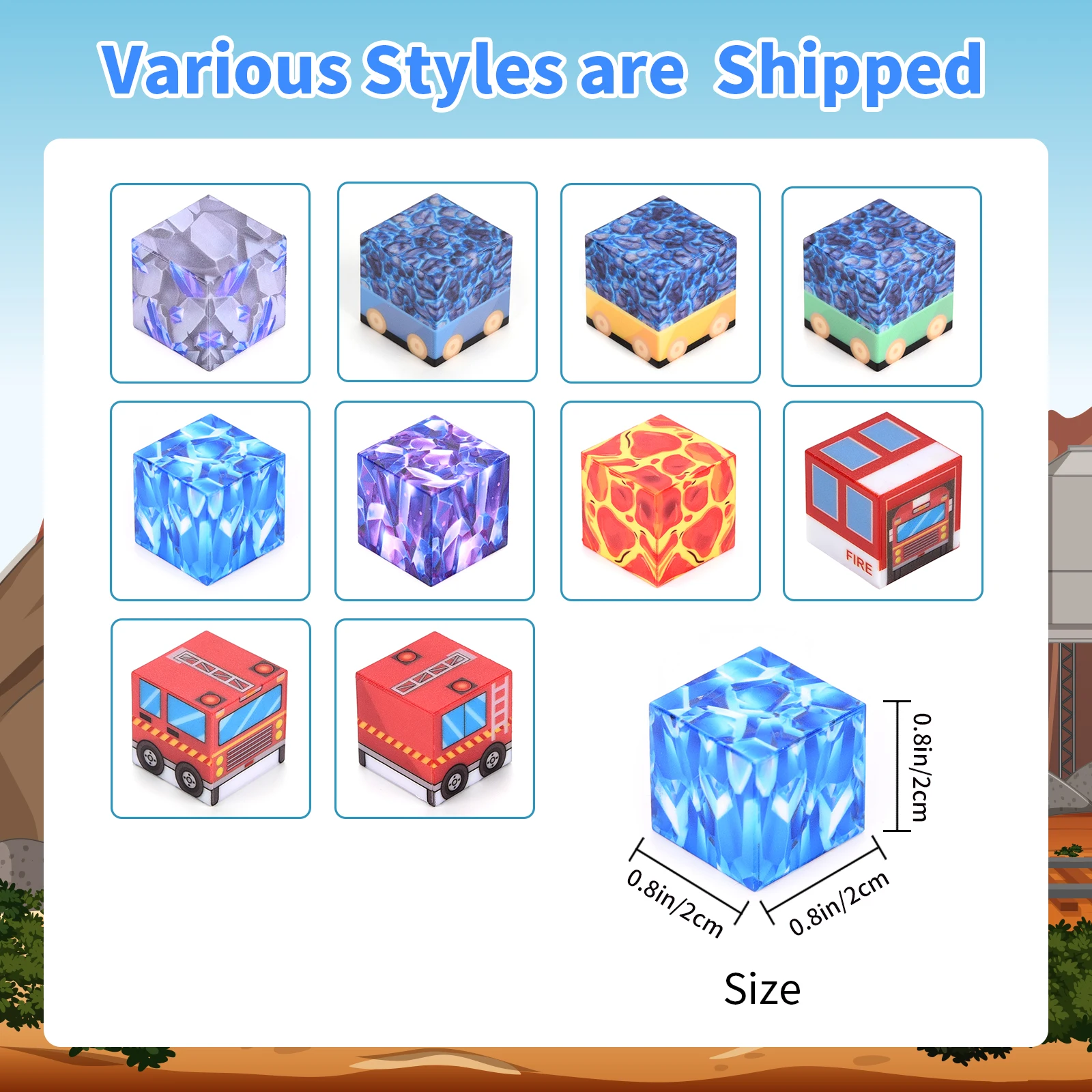 1개 랜덤 100개입 2025 자석 블록. 생생한 색상, STEM 빌딩 플레이 기술을 위한 자유로운 창작. 고급 휴일 선물.