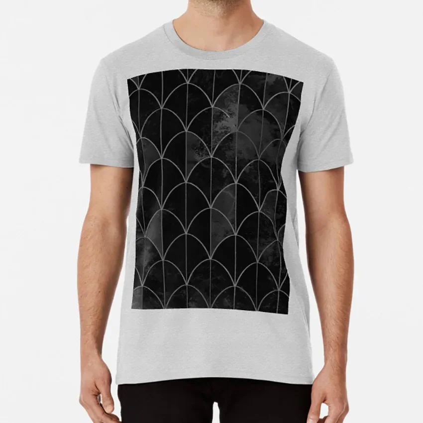 Mermaid Scales Black And White Watercolors Geometric Mermaid Scales. Black And White Watercolor. T Shirt  men clothing