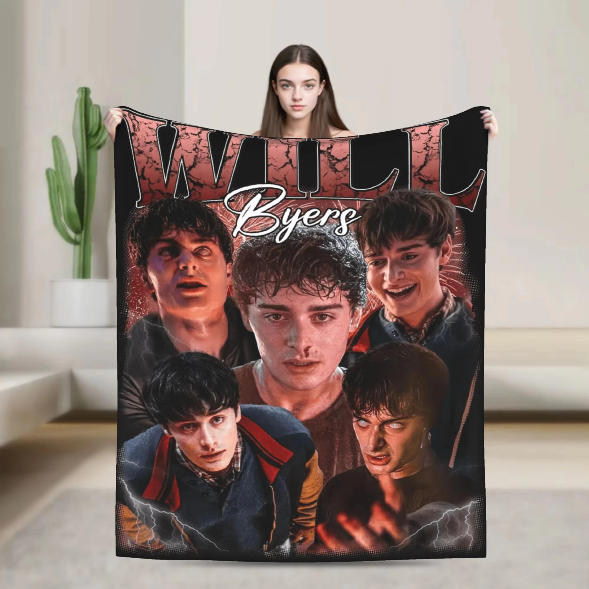Will Byers Flanelldecke, Strandtuch, für Erwachsene, TV-Show, bequeme Überwurfdecke, Winter-Couch-Stuhl-Tagesdecke, Sofa-Bettdecke
