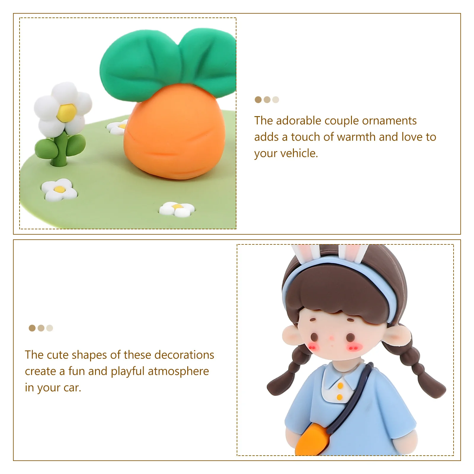 

1Set Car Interior Couples Figurines Decor Aesthetic Dashboard Ornament for Car Models Fun Playful Atmosphere Accessory