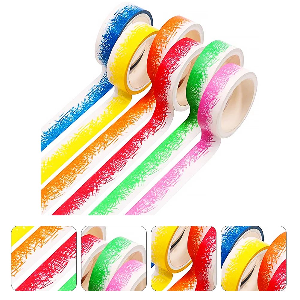 

6 Rolls Masking Washi Paper Tapes Washi Tape Set Decorative Japanese Paper Tapes Scrapbooking Crafts Notebook Tape