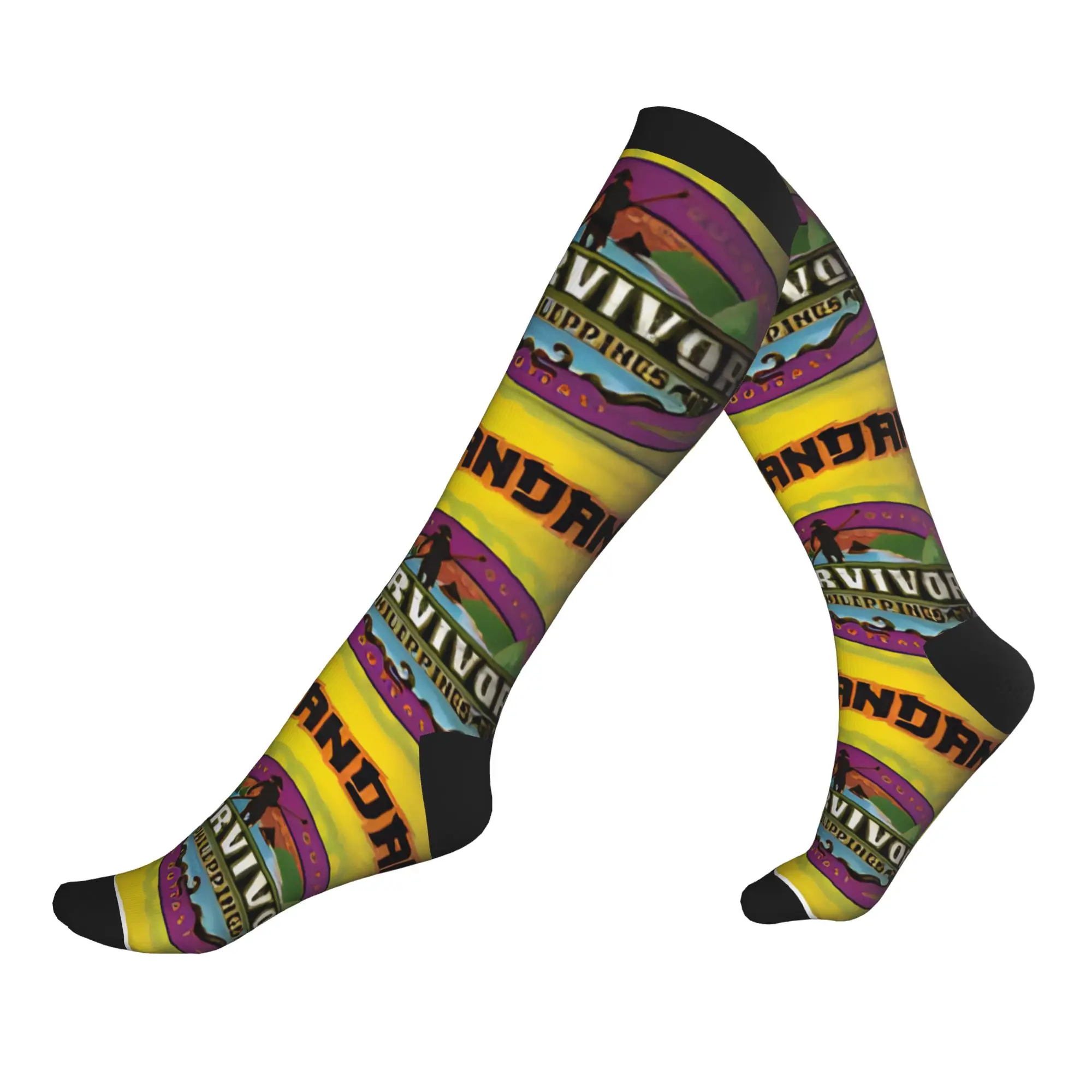 Chaussettes de compression pour hommes et femmes, chaussettes chaudes à imprimé 3D, pour jeu d'aventure Harajuku, émission télévisée, basket-ball, sport