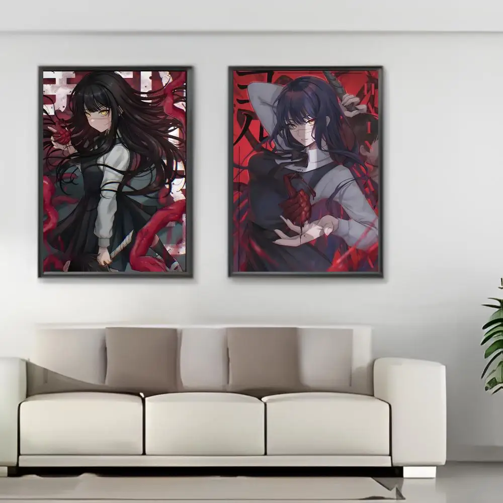 Asa Mitaka C-منشار رجل أنيمي اللوحة الخط طباعة تجعد الحرة جدارية الفن صور لغرفة المعيشة ديكور جدران المنزل قماش #4