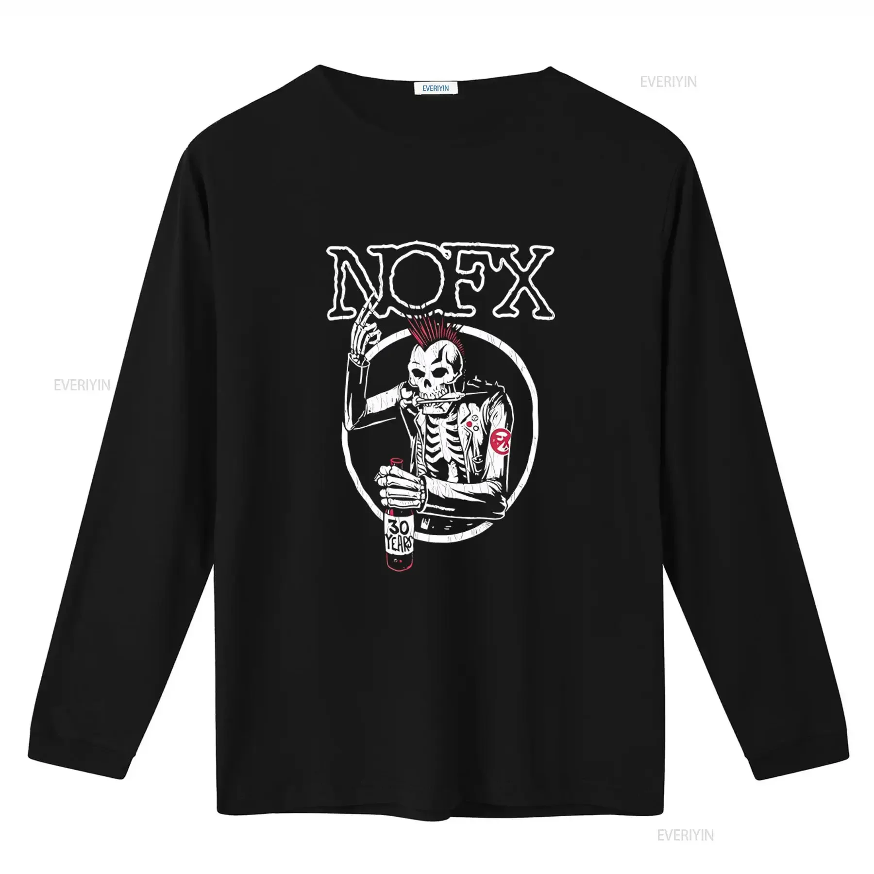 NOFX 30 Years Anniversary Punk Rock Skull Men's T Shirt Large Size vintage Washed Breathable graphic Stylish fashion homme