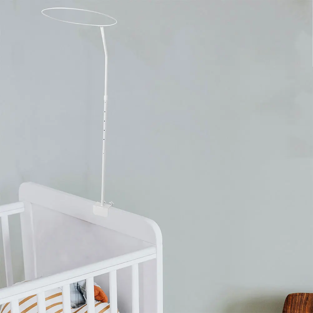2 juegos de estante para dosel de cuna, soporte de red de hierro ajustable con doble Clip, marco de soporte para cama de bebé, accesorios para guardería