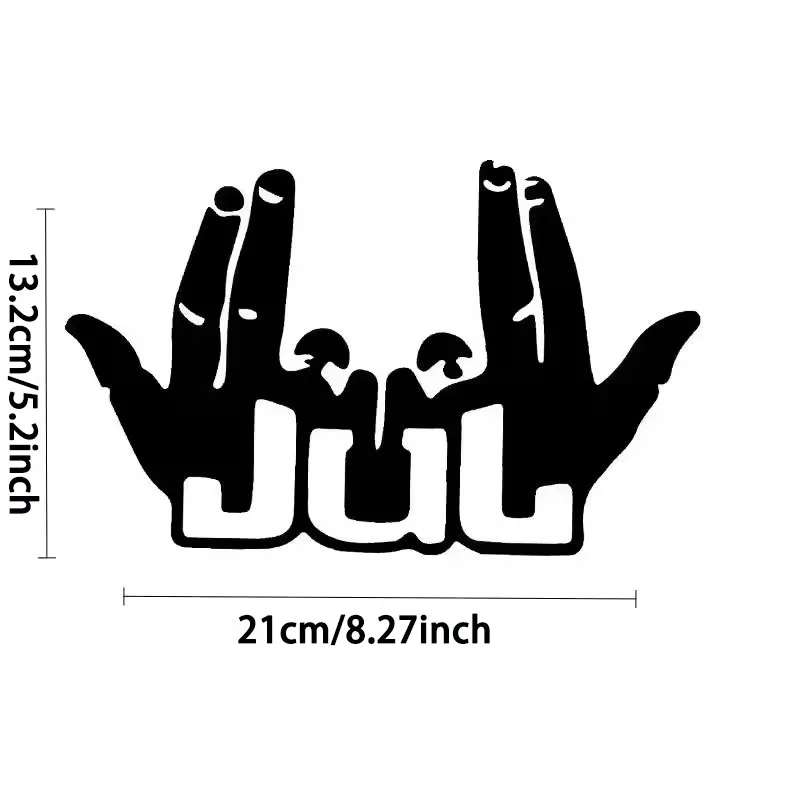 1pc Funny JUL Finger Car Sticker, for Car Body, Laptop, Motorcycle