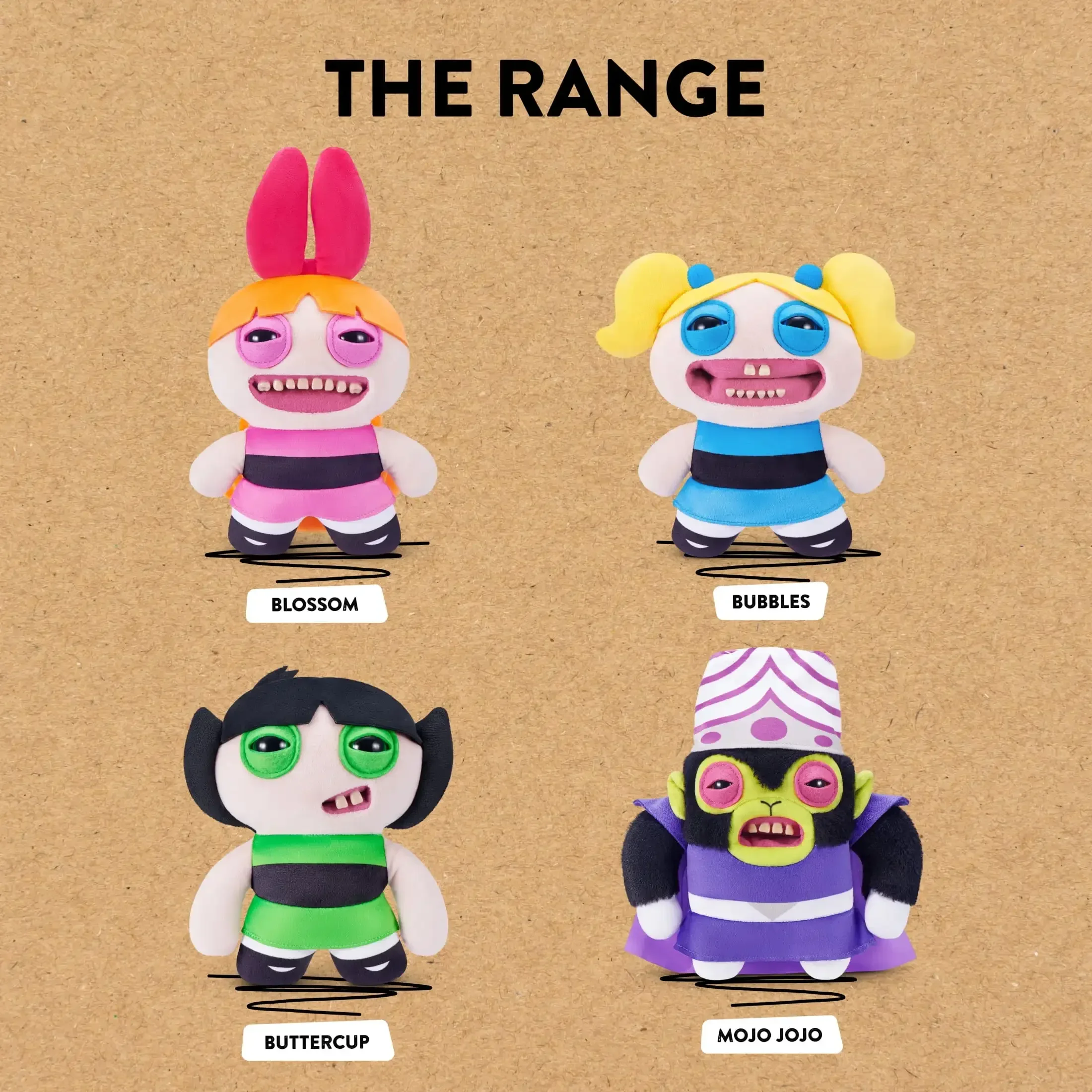Fuggler Powerpuff Girls Funny Ugly Teeth Monster Soft Stuffed Plush Toy Collectible Soft Plushies Cute Cartoon 22CM (Mojo Jojo)