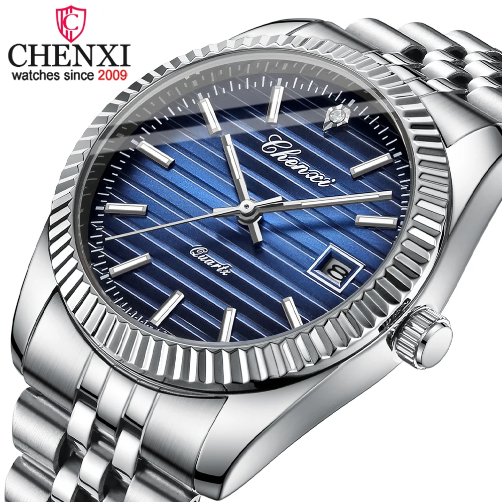 CHENXI New Top Brand Men's Quartz Watchwith Fashion Stainless Steel Waterproof Luminous Calendar Luxury Business Men Watch