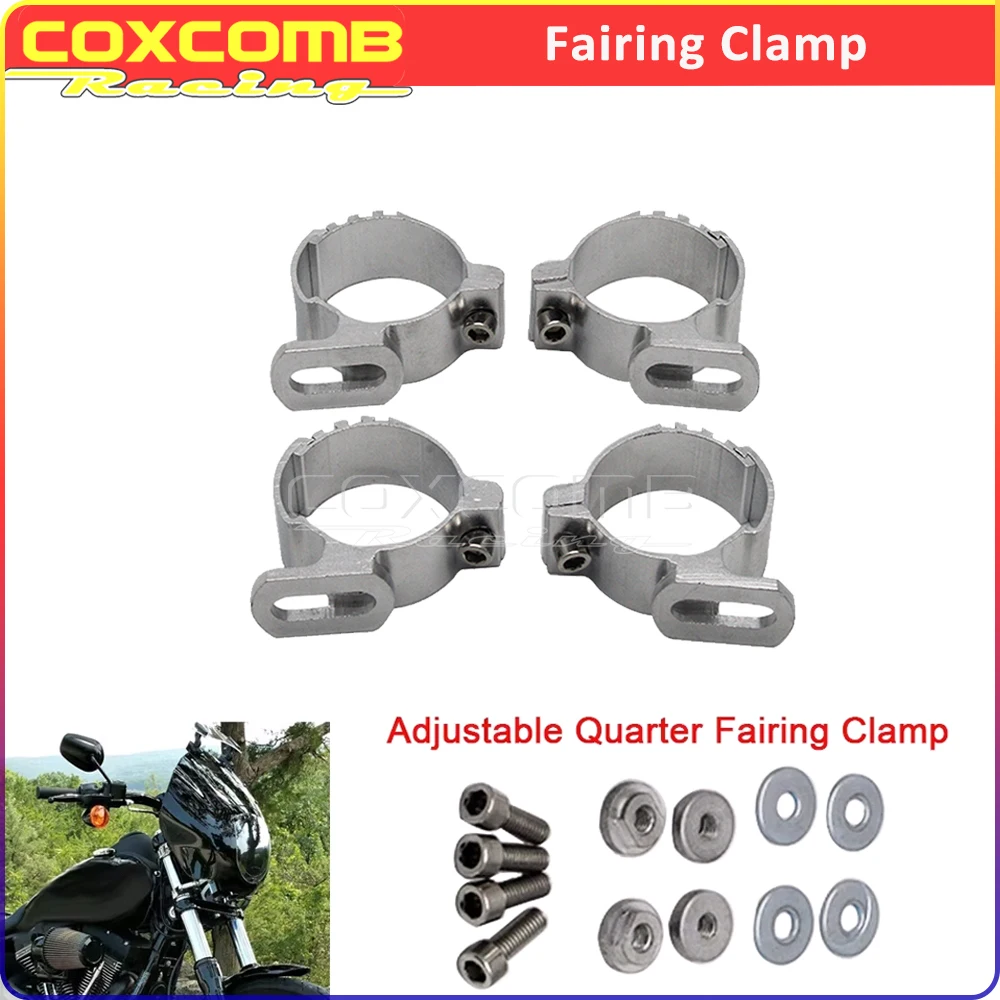 

35-50mm 45mm 49mm Motorcycle Adjustable Windscreen Headlight Fairing Forks Clamps Mount Kit for Harley Sportster Dyna Chopper