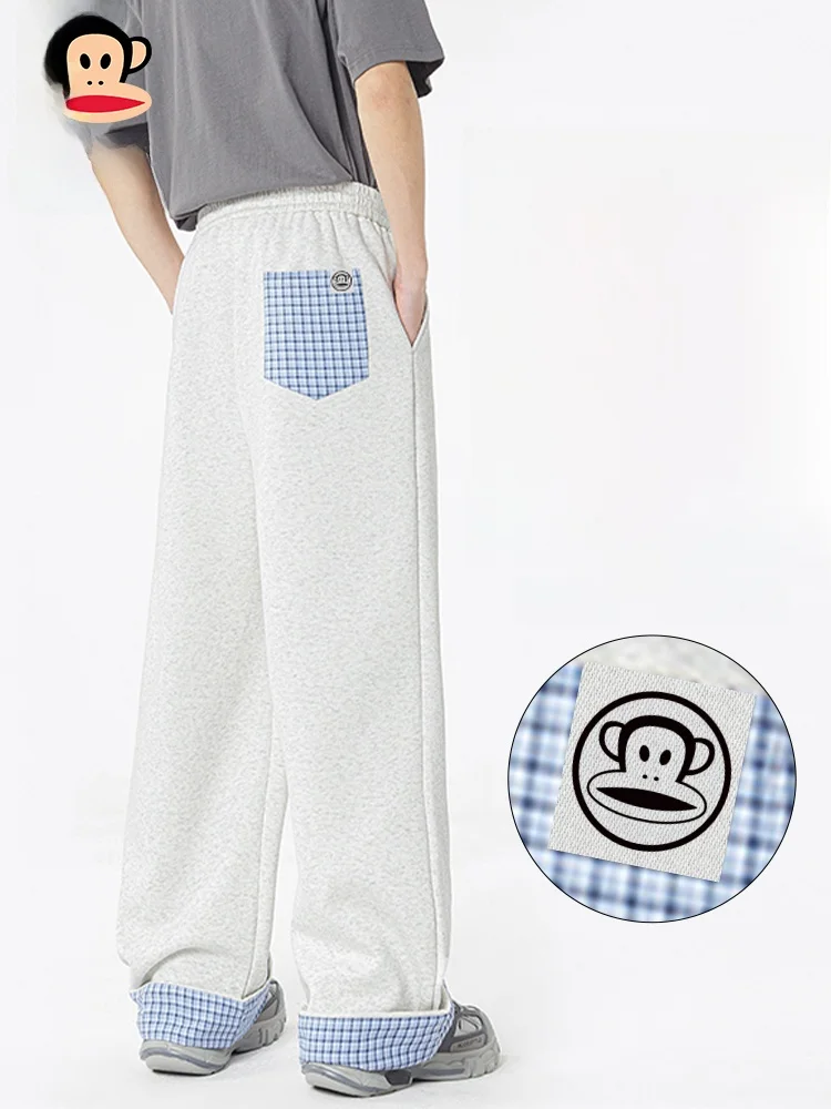 

Мужские спортивные брюки Paul Frank 2025: Новинка осени, клетчатые, с пэчворком, премиум-класса, прямого кроя, молодежный тренд, из полиэфирного волокна