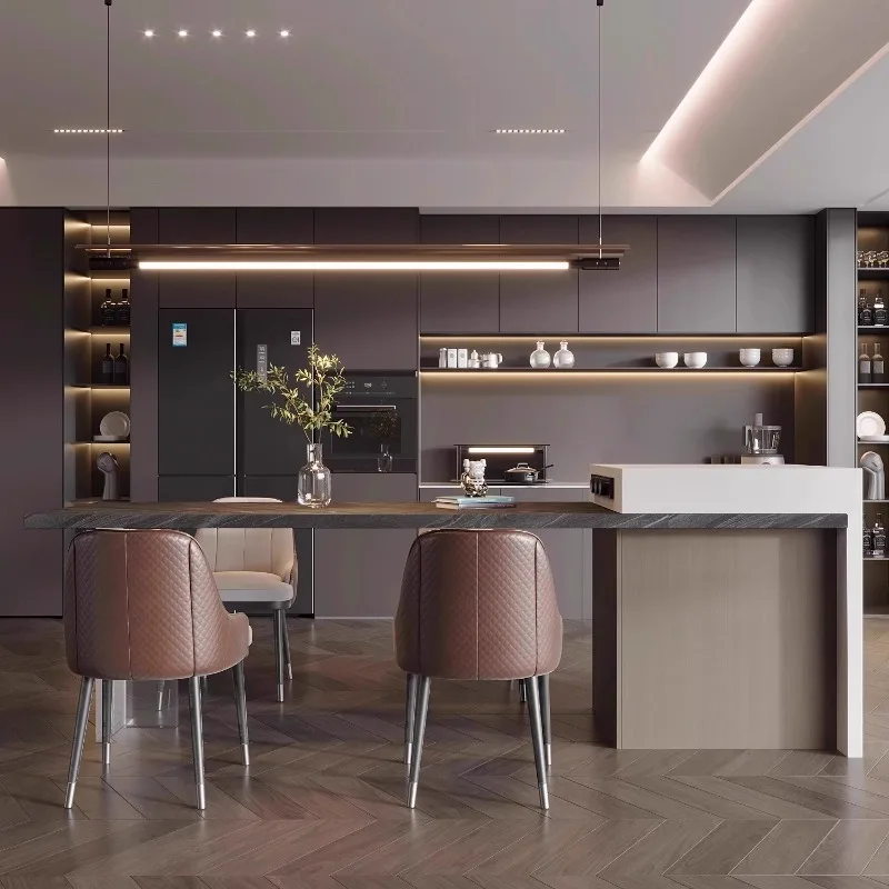 ​​Smart Luxury Quartz Kitchen Island Extendable Dining Table 2025 New Multifunctional Compact Custom Bar Home Furniture FYDT​​