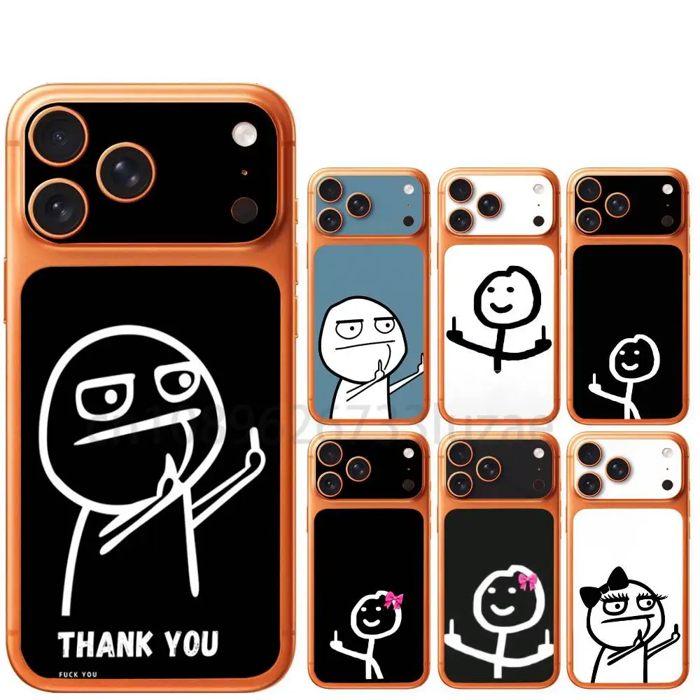 Funny Middle Finger  For iPhone 17 Pro 17 Pro Max Sticker Rear Screen Protector Film Lens Protector Cover