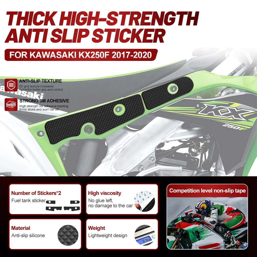For KAWASAKI KX250F 2017-2020 Motorcycle Tank Decals Stickers Motorfiets Highway Cruising Tuning Parts Corrosion Resistant
