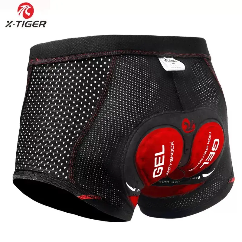 X-TIGER Fietsbroek Ademende Mesh Fietsondergoed 5d Gel Pad Schokbestendig Mtb Bike Shorts Heren Shorts