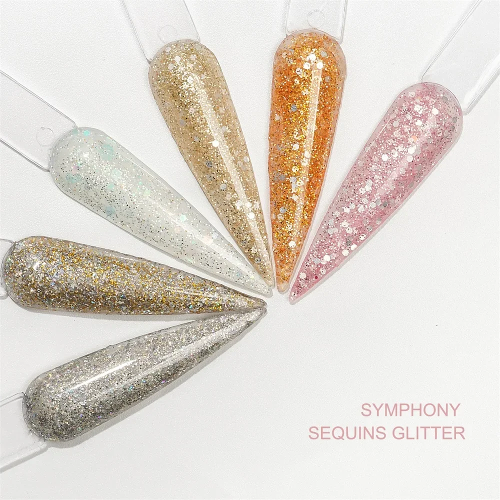 HNDO Bottle 5g Nail Glitter Sparking Dipping Acrylic Powder Sequins Pigment Dust for Professional Nails Manicure Design