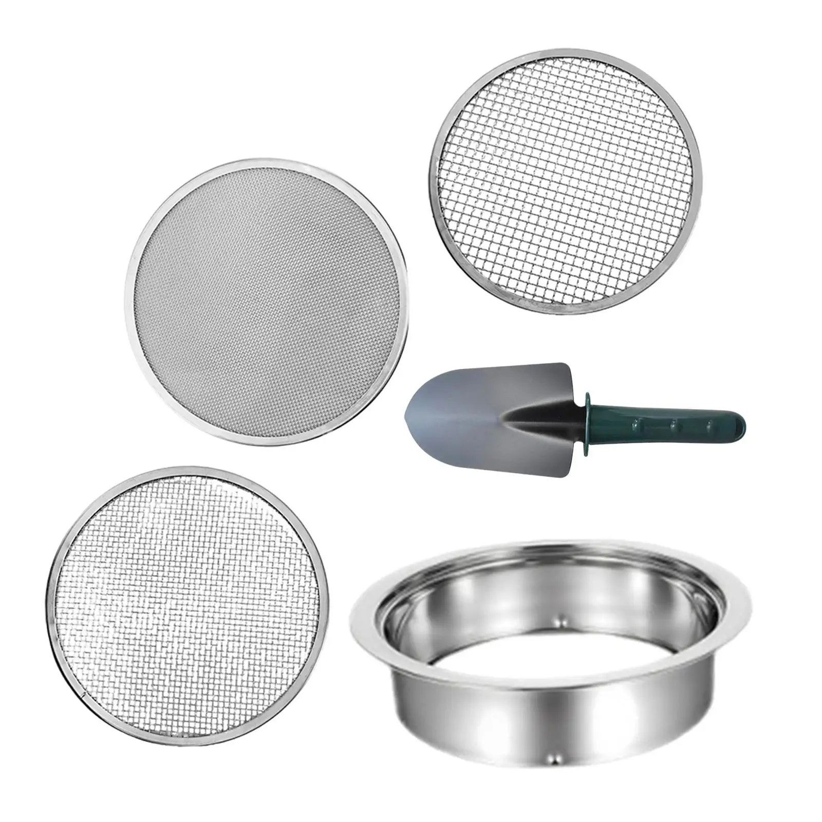 Set Soil Strains Sifting Tray Tool with Sieve Meshes Garden Riddle Sieve for Compost Bonsai Enthusiasts