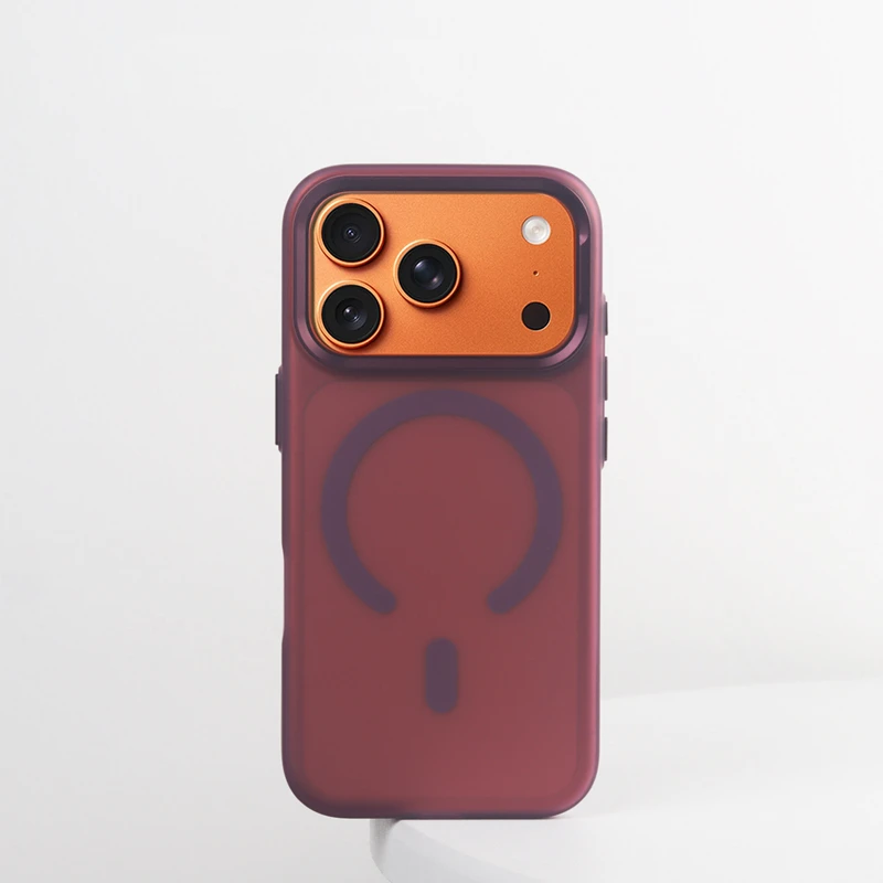 Obudowa na telefon z magnetycznym uchwytem MagSafe, wykonana ze stopu metali, do modeli iPhone 17, 17 Pro Max, 16, 18 Pro, 15. Obsługuje bezprzewodowe ładowanie. Ultracienka, matowa, twarda obudowa z poliwęglanu. — zdjęcie produktu 2