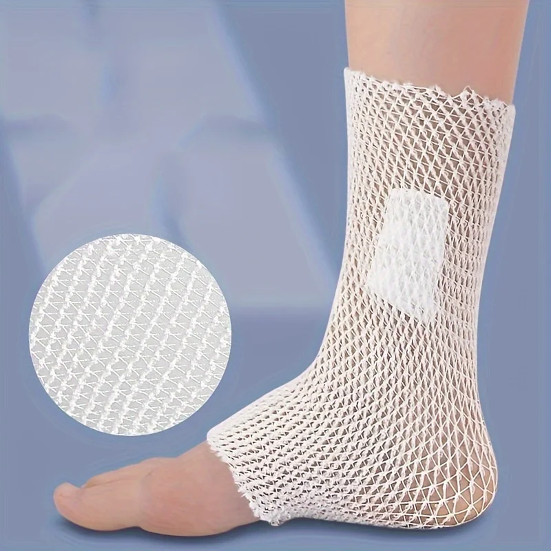 1Roll Multi Functional Elastic Gauze Bandage Light Beige Breathable for Wrist, Elbow, and Knee Support Sports Bandage