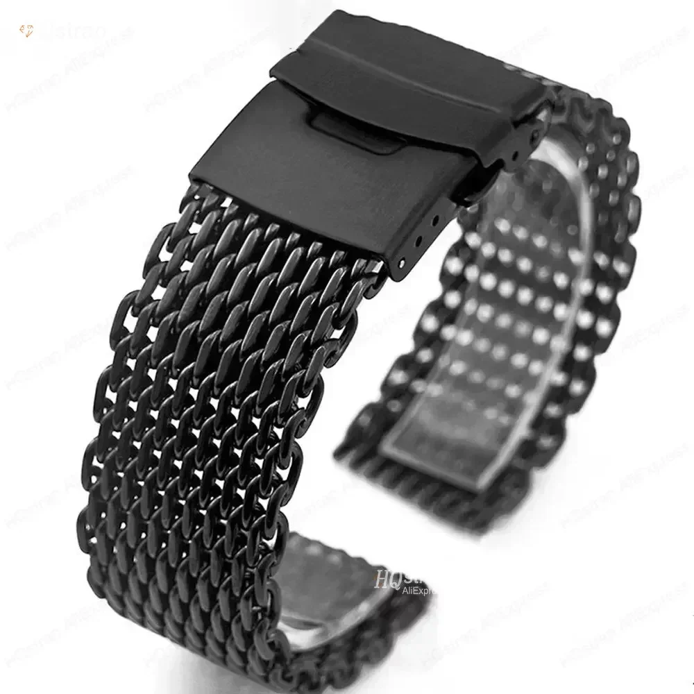Mesh Stainless Steel Watch Band 18mm 20mm 22mm 24mm Belt for Seiko Smartwatch Replacement Strap for Samsung Band Bracelet Luxury