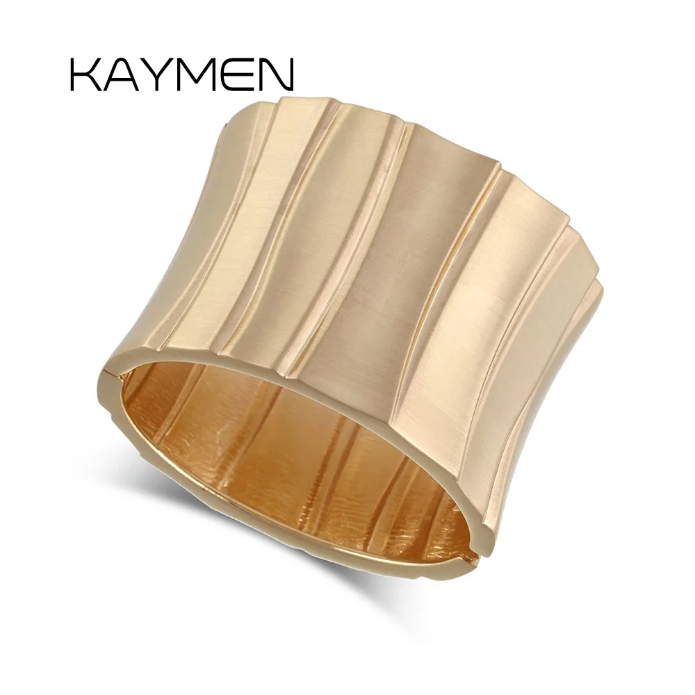 Vintage gold alloy heavy tile style bangle open cuff bracelet women trendy fashion bold look unique design modern jewelry access