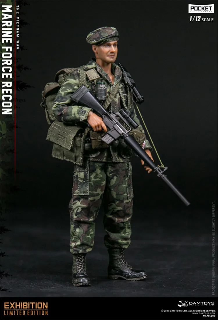 Damtoys Dam Pes009 1/12 Men Soldier Vietnam War Marine Force Recon Full Set 12