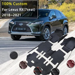 Car Floor Mats For Lexus RX 350 2018~2021 7seats Leather Rug Anti Dirt Carpet Durable Auto Mat Set Car Interior Accessories 2024