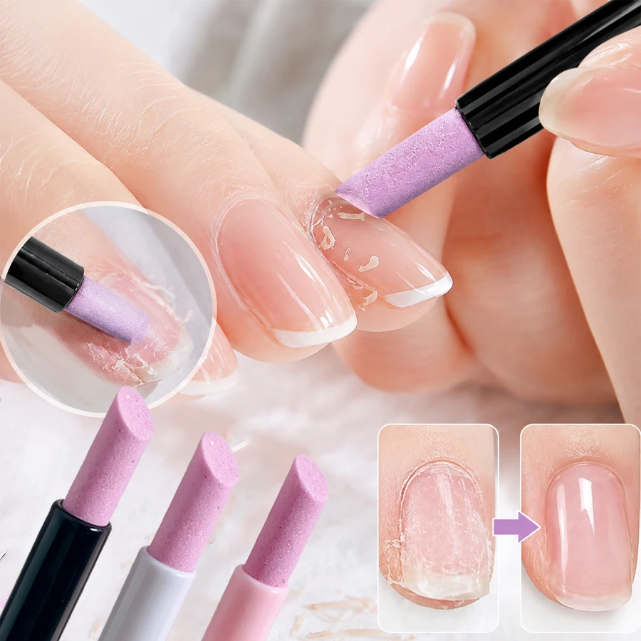 5PCS Quartz Nail Cuticle Remover Pen 45 ° Nail Surface Polishing Stick Reusable Dead Skin Trimming Manicure Care Nail Art Tool