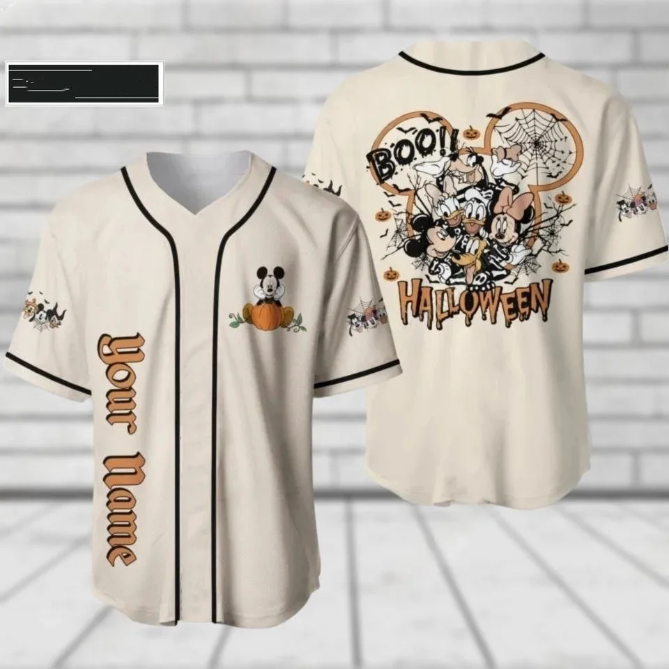 

Disney Halloween Goofy Printed Baseball Shirt Jerseys Children Youth Adult Personalized Family Parent-Child Wear