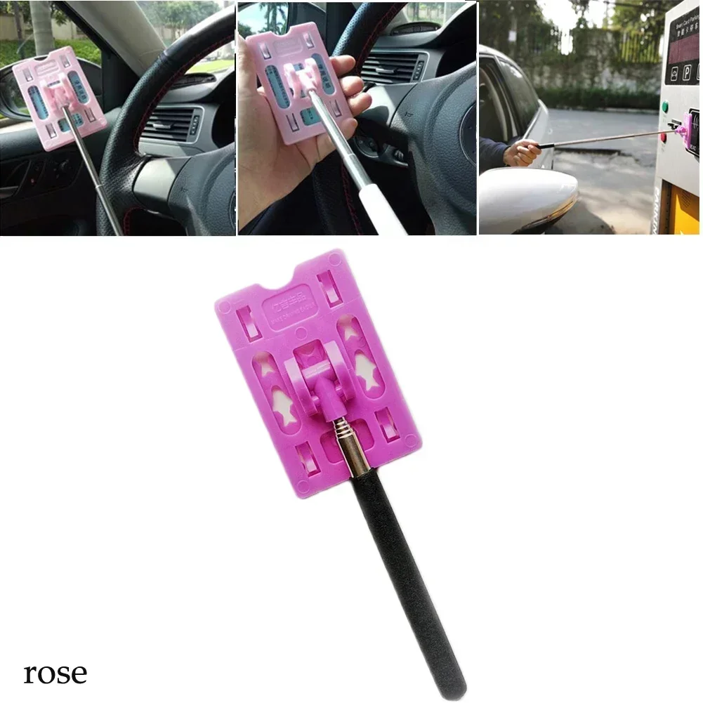 Adjustable Car Toll Card Stick Touch N Go Stick Holder Stickable Telescopic Parking Toll Swiping Stick Contactless Payment Rod